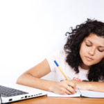 Student studying at home